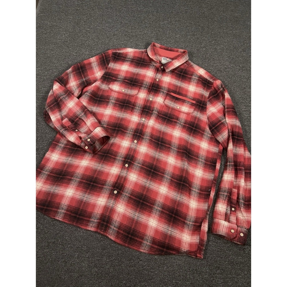5.11 Tactical Heavyweight Flannel Shirt Shacket Men's 2X Red Plaid Snap Front